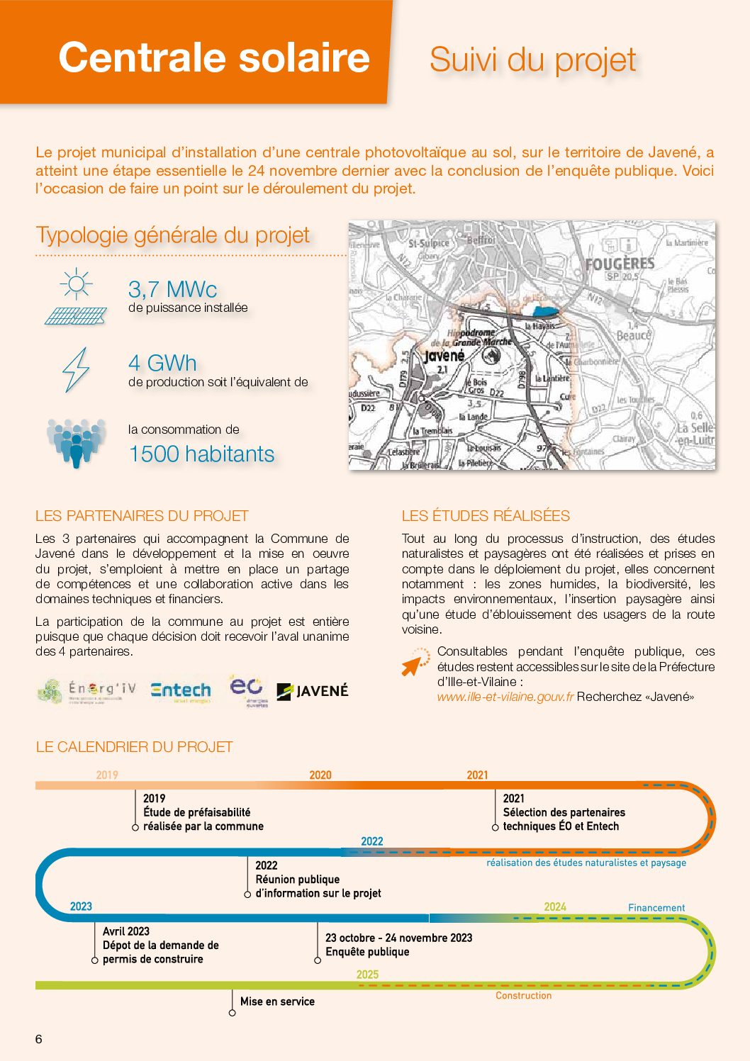 La commune de Javené présente à ses habitants le projet de centrale photovoltaïque dans son bulletin municipal