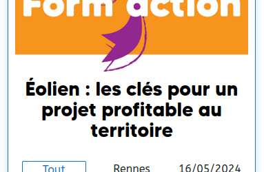 Ne manquez pas la formation éolien pour connaître les clés d’un projet profitable au territoire